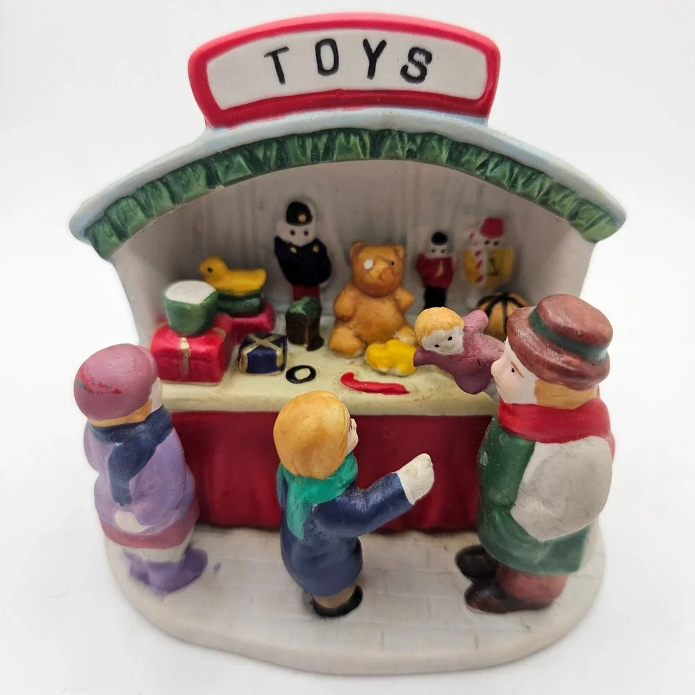 Vintage Lemax 1993 Christmas Village Toy Shop Toys Market Stand Figurine Decor
